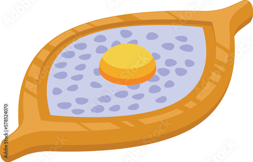 Protein khachapuri icon isometric vector. Food cooking. Cheese meal