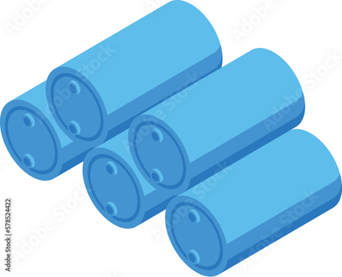 Paintball game barrels icon isometric vector. Player paint. Emblem shooting