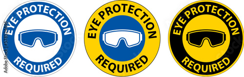 Eye Protection Required Sign On White Background