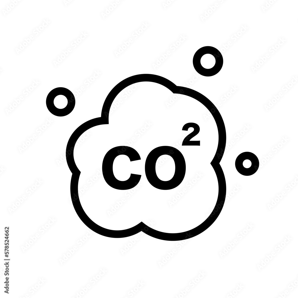 Obraz premium Simple CO2 icon. Carbon dioxide. Vector.