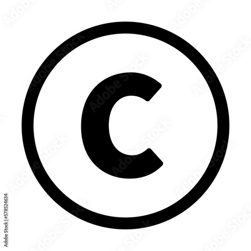 Round copyright icon. Rights icon. Vector.