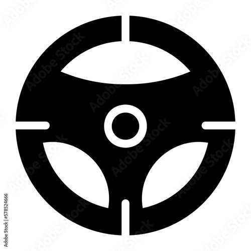 steering wheel glyph icon