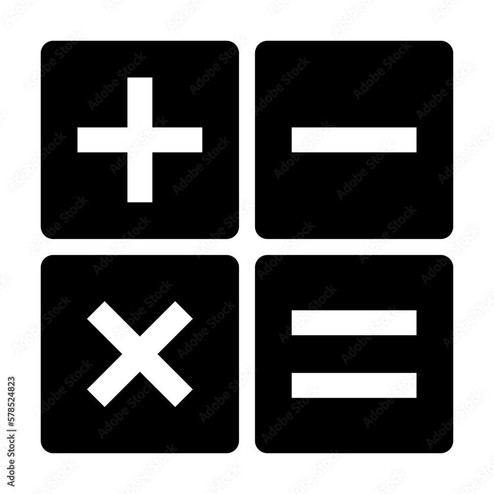Obraz premium Calculation silhouette icon. Calculator symbol. Vector.