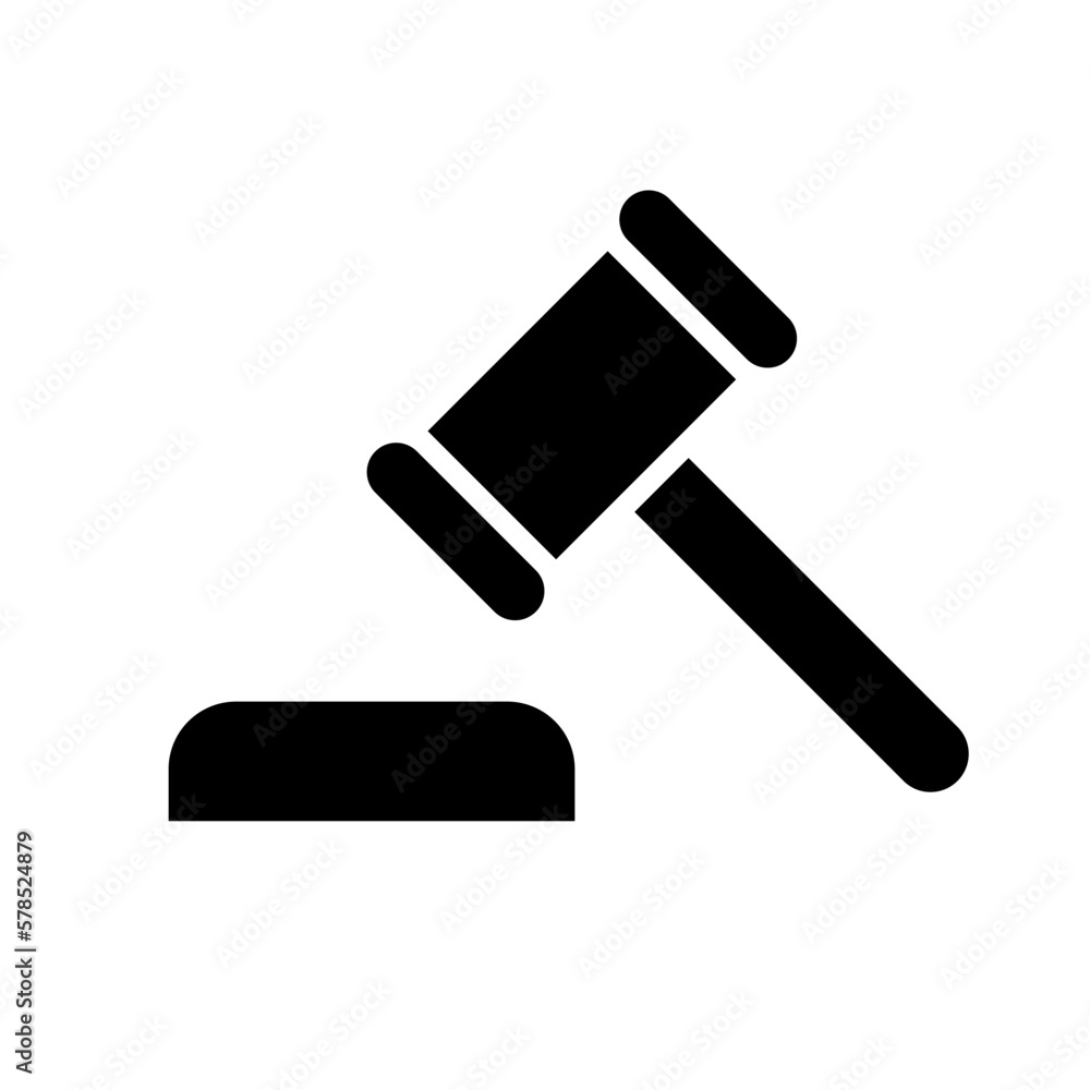 Trial gavel silhouette icon. Judgment. Guilty. Vector. Trial gavel silhouette icon. Judgment. Guilty. Vector.