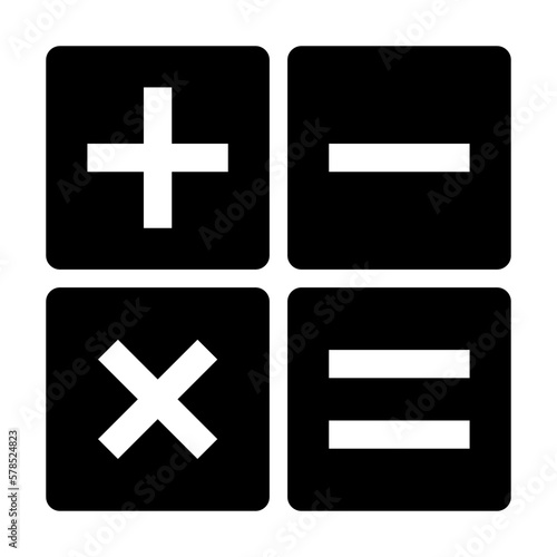 Calculation silhouette icon. Calculator symbol. Vector.
