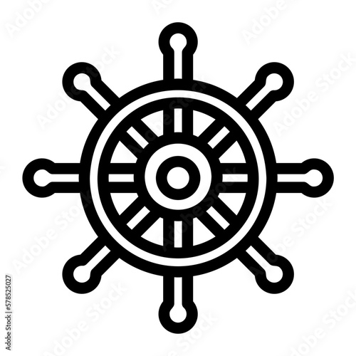 steering wheel line icon