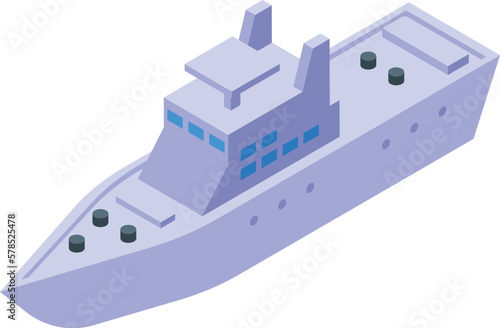 Military ship icon isometric vector. Coast guard. Rescue air