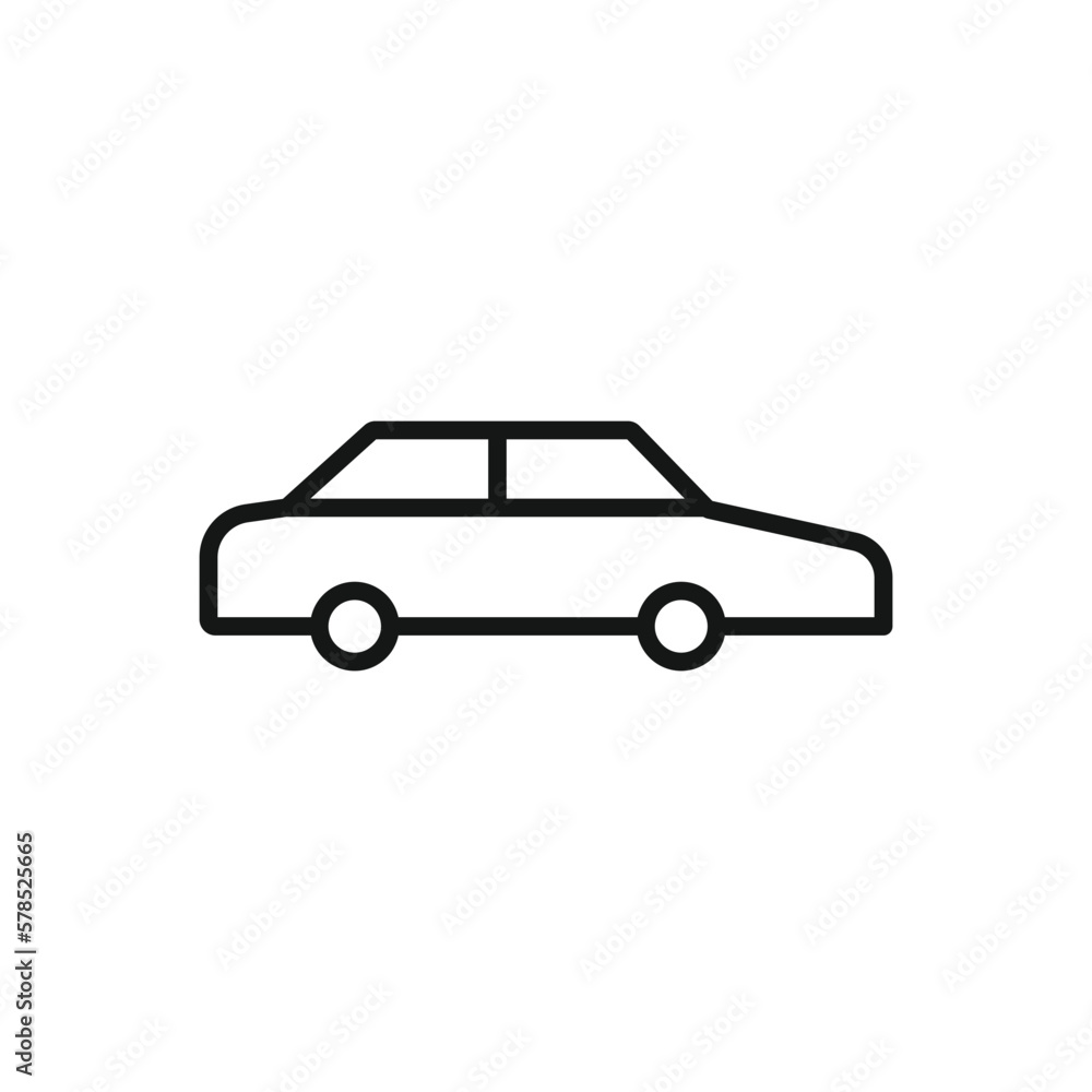 Editable Icon of Sedan Car, Vector illustration isolated on white background. using for Presentation, website or mobile app