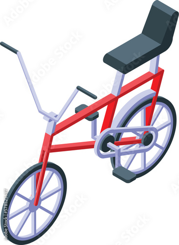 red bicycle isometric view clip art preview