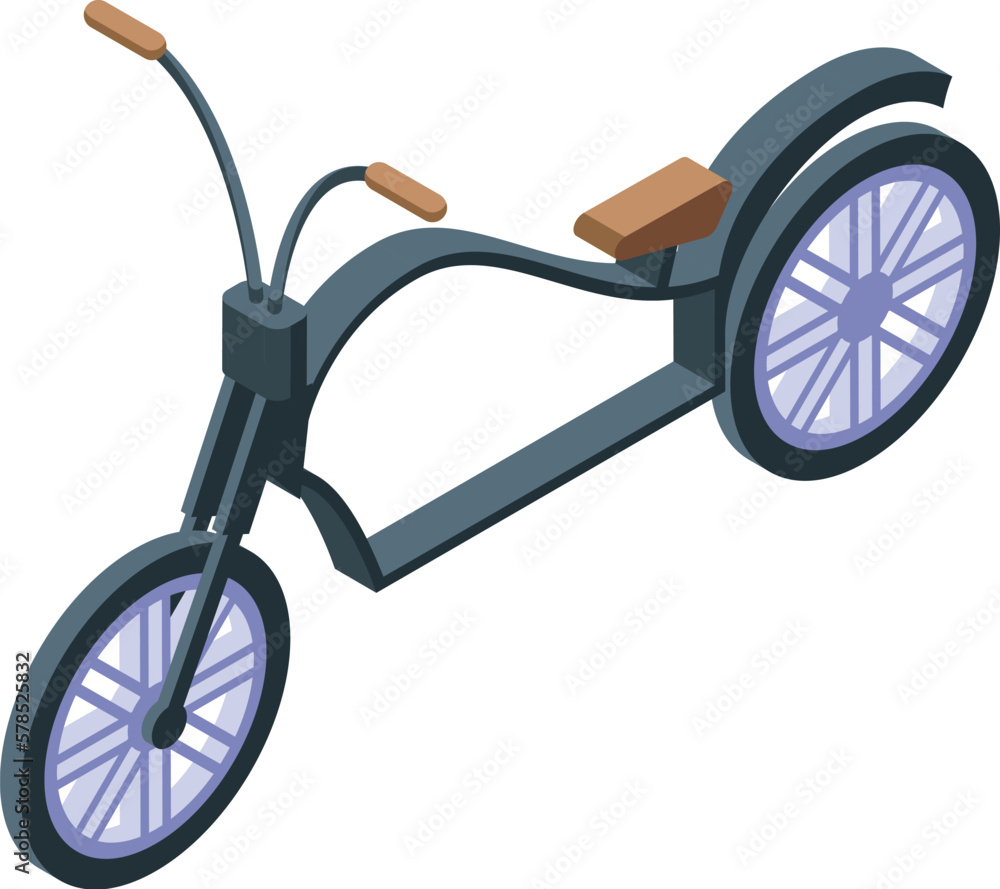 Chopper icon isometric vector. Biker ride. Wheel motor