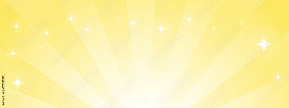 Obraz premium 集中線 シンプル 使いやすい 横 横長 ワイド 黄色 金色