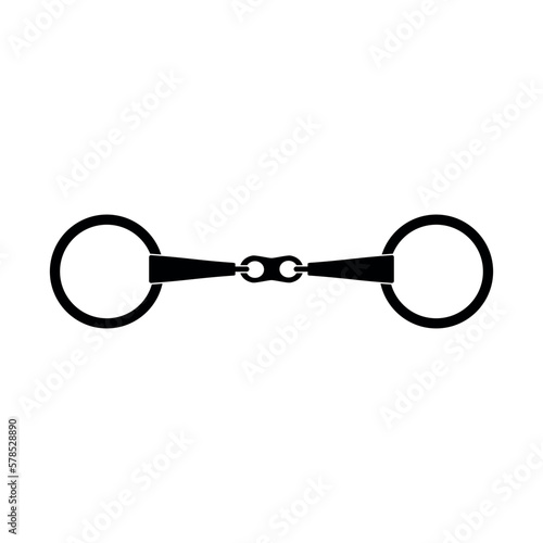 Vector flat horse equestrian bit isolated on white background