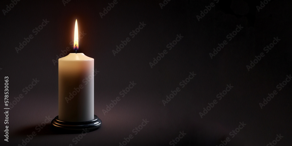 burning candle with dark background and empty space for text, generaive ai burning candle with dark background and empty space for text, generaive ai