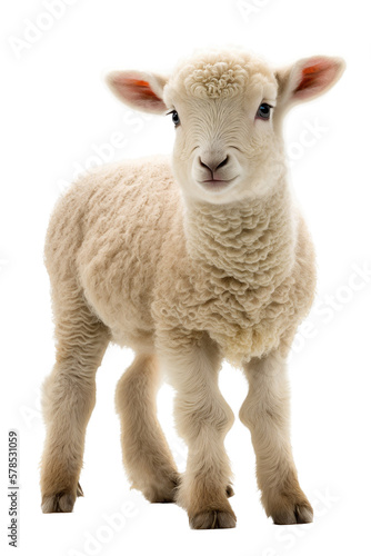 isolated WHITE LAMBS  spring  illustration  transparent background  png  generative ai
