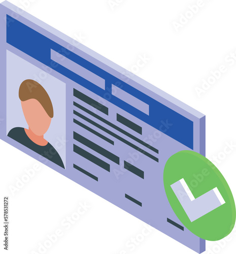 Driver license icon isometric vector. Trucker man. Cargo worker