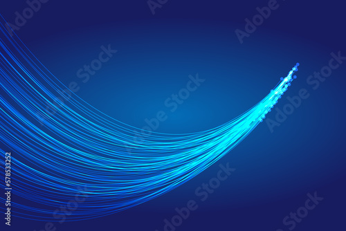 Abstract blue background with flowing lines. Vector illustration.