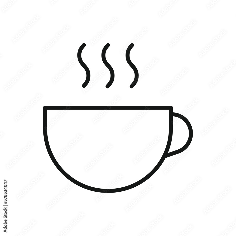 Editable Icon of cup a coffee, Vector illustration isolated on white background. using for Presentation, website or mobile app Editable Icon of cup a coffee, Vector illustration isolated on white background. using for Presentation, website or mobile app
