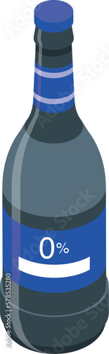 Nonalcoholic beer bottle icon isometric vector. Drink bar. Mug party