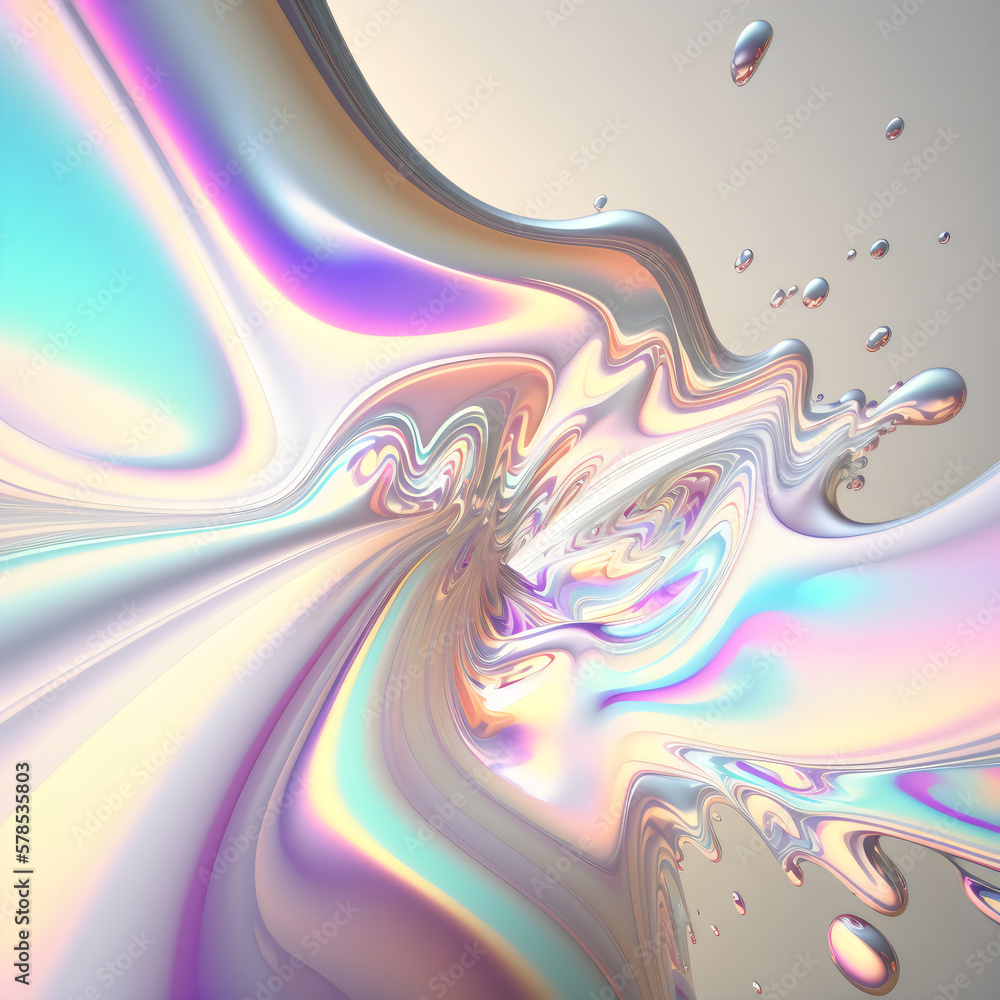 Silver Colorful Holographic Texture Foil Background. Generative AI