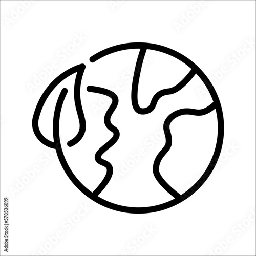 green earth planet concept, icon, world ecology, nature global protect, Environmental sustainability simple symbol. vector illustration on white background.