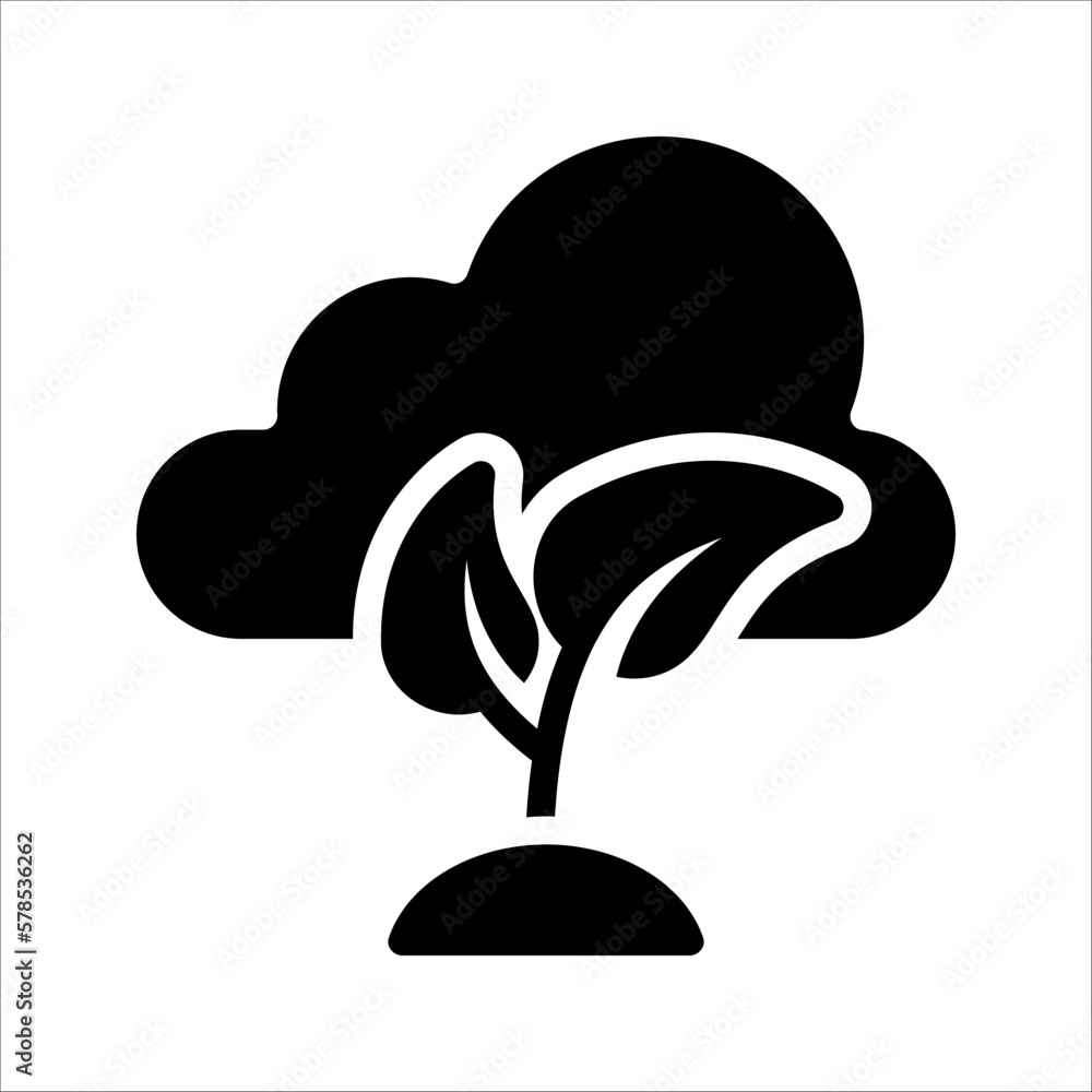 Zero emission color line icon. Linear style concept for zero carbon emissions. Leaf and cloud vector illustration on white background Zero emission color line icon. Linear style concept for zero carbon emissions. Leaf and cloud vector illustration on white background