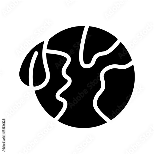green earth planet concept, icon, world ecology, nature global protect, Environmental sustainability simple symbol. vector illustration on white background.