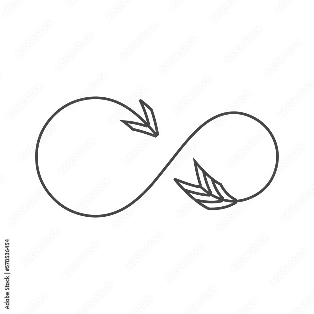 Fototapeta premium blow arrow shape infinity icon symbol vector illustrationn