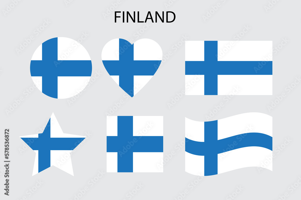 Line art flag of Finland figures. Geometric design. Vector illustration. Line art flag of Finland figures. Geometric design. Vector illustration.