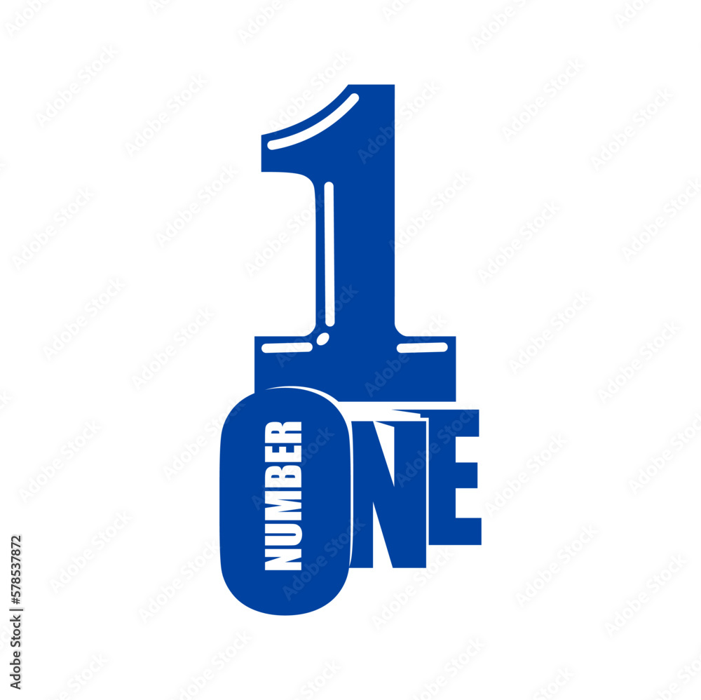 Number one icon. Business company, brand identity or champion vector symbol or label. Leadership and contest winning, first place and number one vintage blue icon, sign or emblem Number one icon. Business company, brand identity or champion vector symbol or label. Leadership and contest winning, first place and number one vintage blue icon, sign or emblem