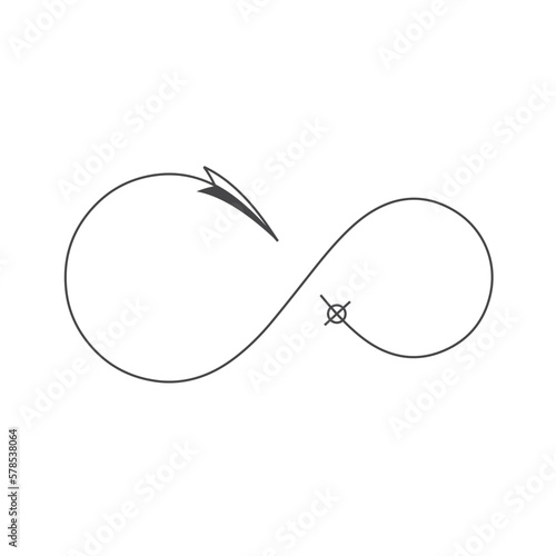 blow arrow shape infinity icon symbol vector illustrationn