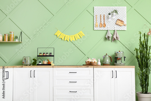 Modern kitchen interior wit...