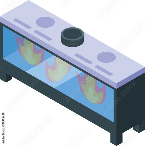 Gas fireplace icon isometric vector. Pipe worker. Water factory