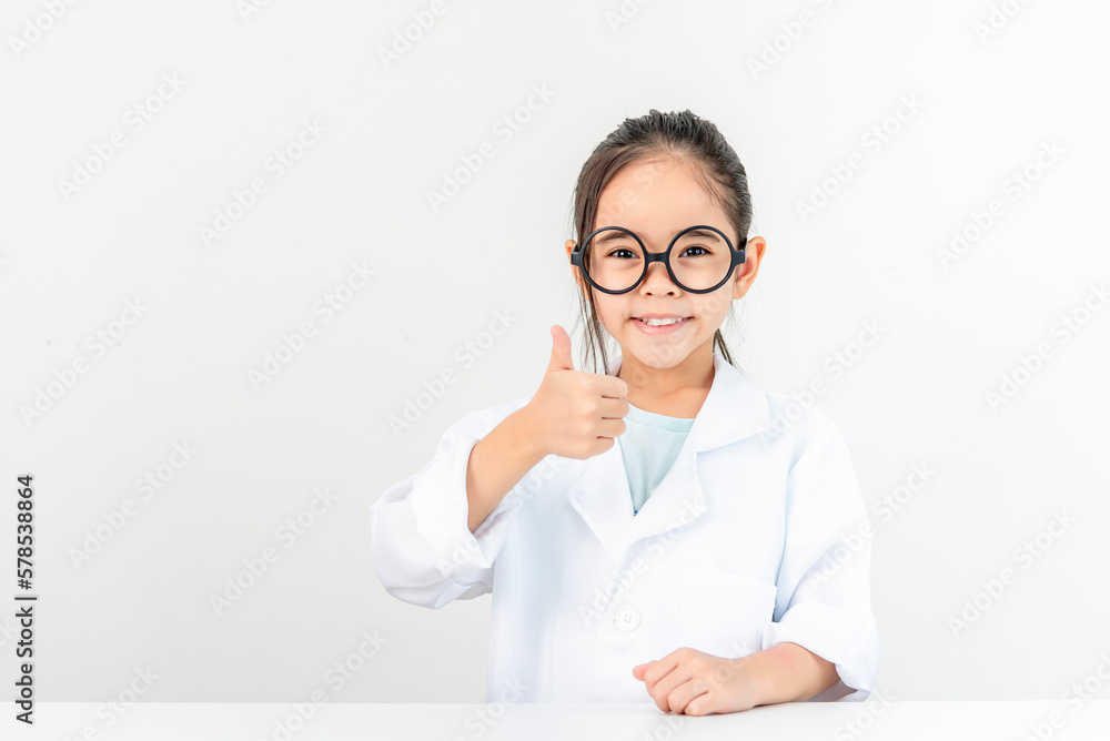 smart doctor Little Girl with white medical coat smart doctor Little Girl with white medical coat