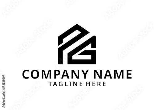 Illustration PG or GP home real estate logo