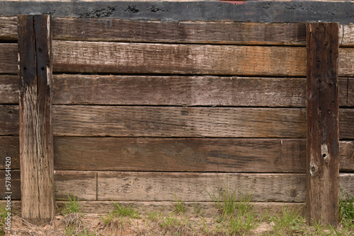Brown lumber wood background retaining wall photo