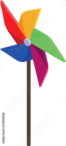 Direction vane icon isometric vector. Wind pinwheel. Sky arrow