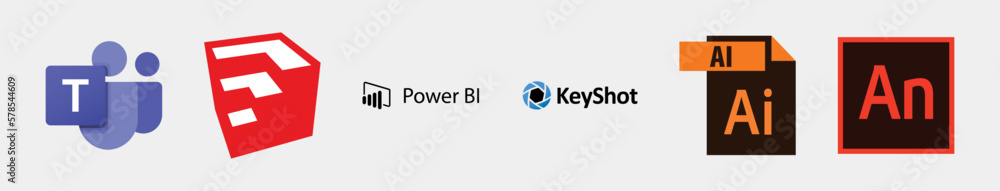 Software brand logo collection. Editorial vector logo set. Stock Vector ...