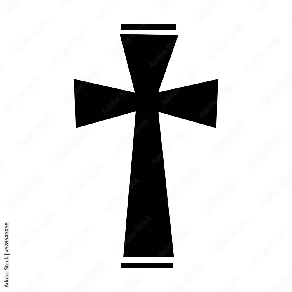 Cross as symbol of Christianity on white background