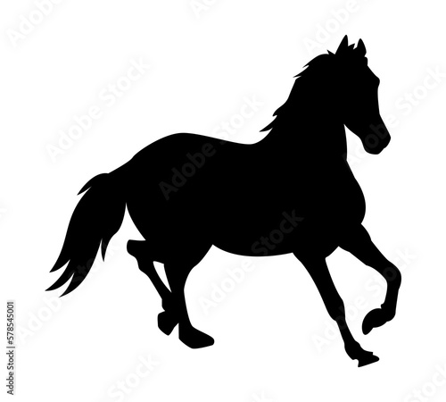 horse silhouette. running horse. side view. concept of animal  wildlife  farm  pet. vector illustration