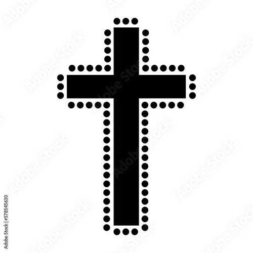 Cross as symbol of Christianity on white background
