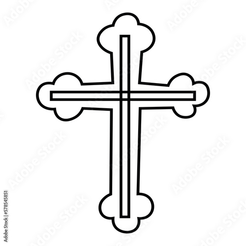 Cross as symbol of Christianity on white background