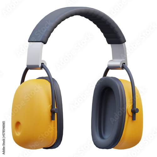 3d render Ear protection icon illustration, suitable for safety design themes, user manual themes, web, app etc