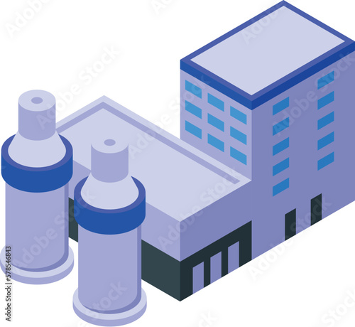 Reactor factory icon isometric vector. Power station. Generation wind