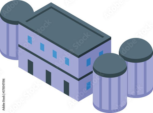 Power generation icon isometric vector. Station turbine. Factory cooling