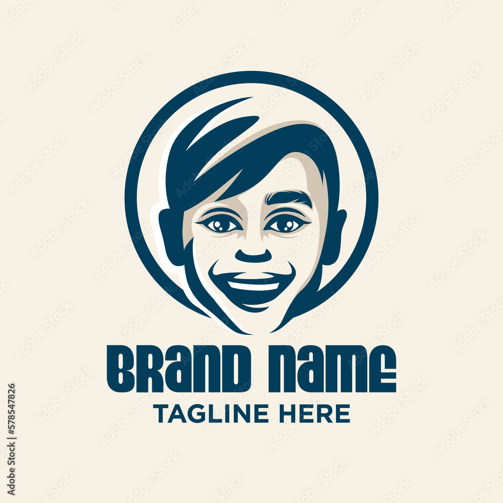 Boy Face Logo Design Template Inspiration, Vector Illustration. Boy Face Logo Design Template Inspiration, Vector Illustration.