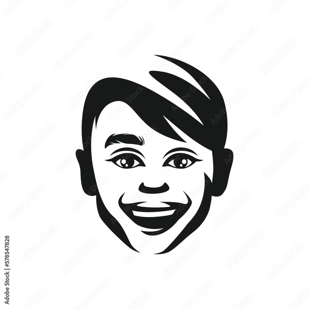 Boy Face Logo Design Template Inspiration, Vector Illustration.