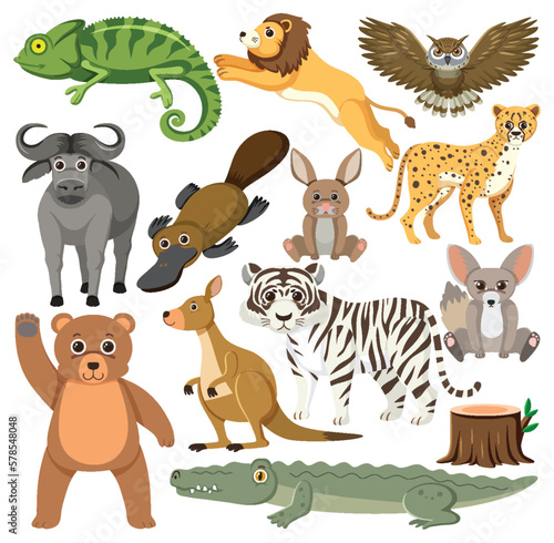 Set of mix animal character