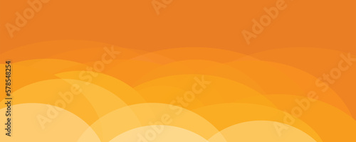 Warm yellow orange abstract energy waves background with bokeh style transparent circles and bubbles fading away into orange backdrop