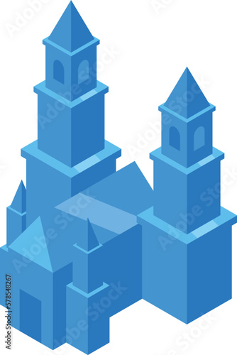 Ice castle icon isometric vector. Ice rink. Sport arena