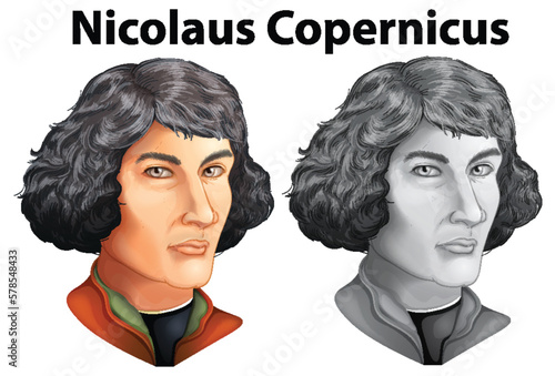 Nicolaus Copernicus portrait vector